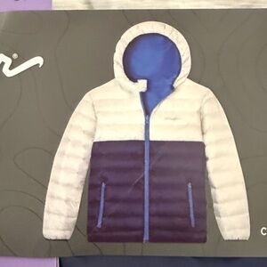 Eddie Bauer Kids Puffer Jacket - White and Blue